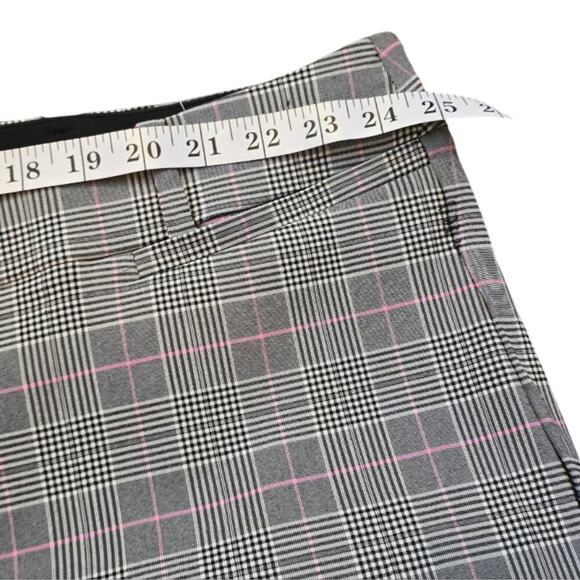 Lane Bryant The Allie Pink Black and White Plaid Straight Leg Pants Plus Size 28 - Picture 9 of 14